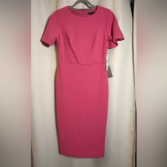 Maggy London Flutter Sleeve Pencil Skirt Dress in Ibis Rose Pink US 4 - Picture 4 of 10